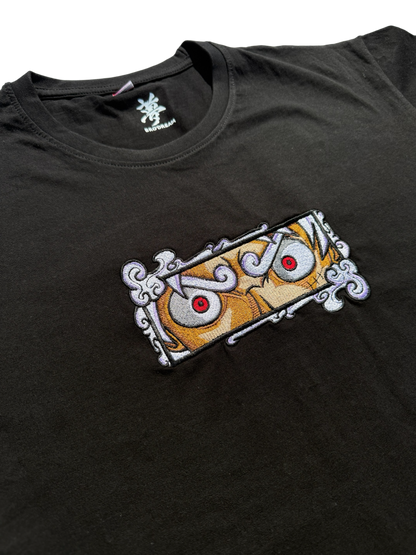 Tee-shirt Noir unisexe brodé - One Piece / Luffy