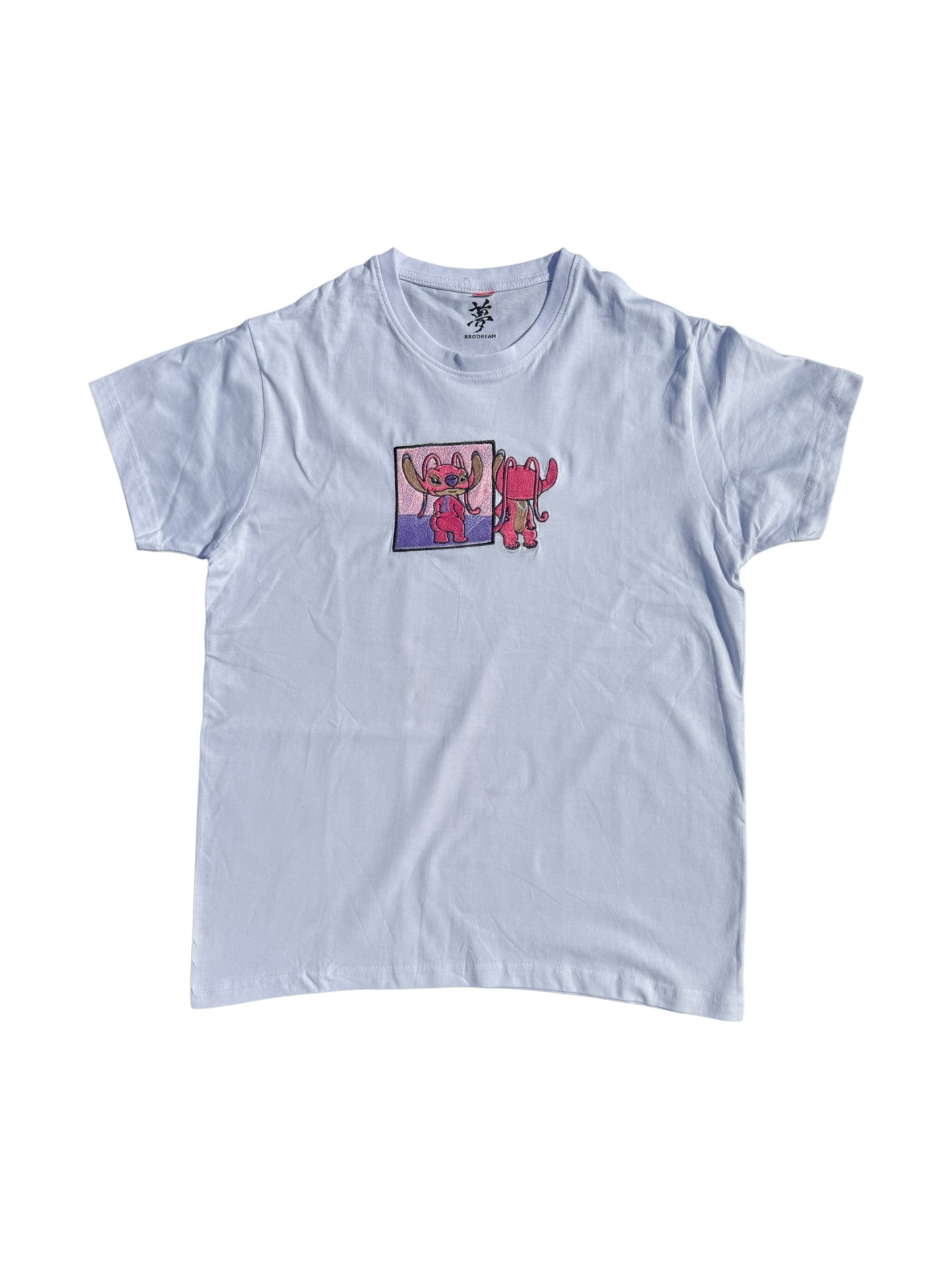 Tee-shirt Blanc unisexe Brodé - Angel