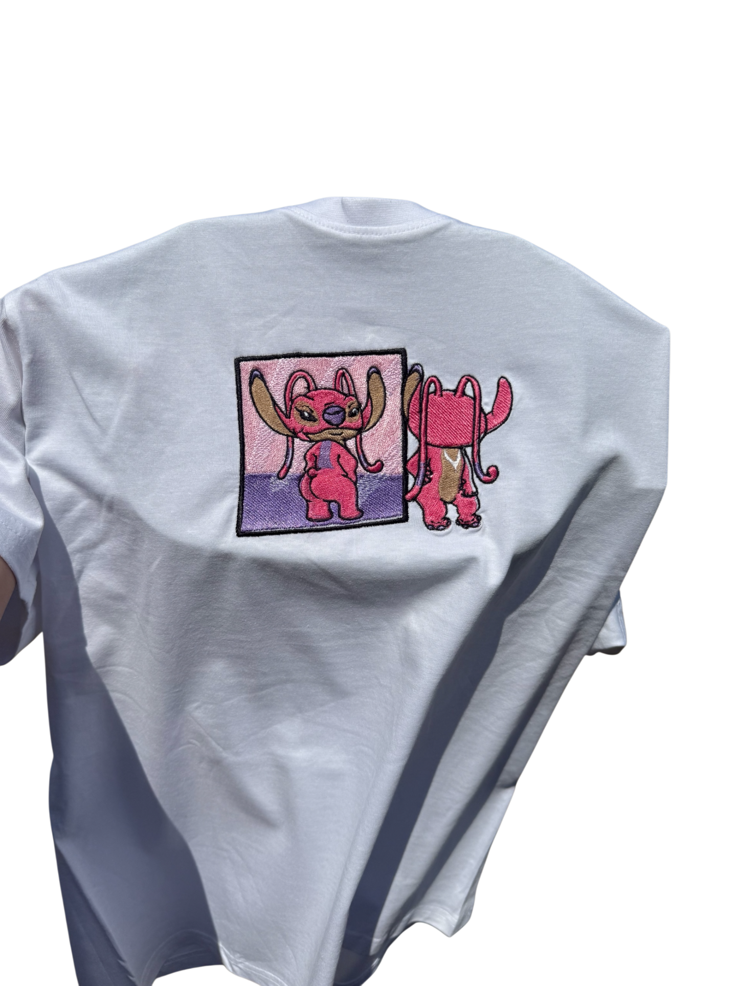 Tee-shirt Blanc unisexe Brodé - Angel